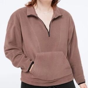 PINK Victoria's Secret Mauve Quarter-Zip Sweatshirt Polar Fleece